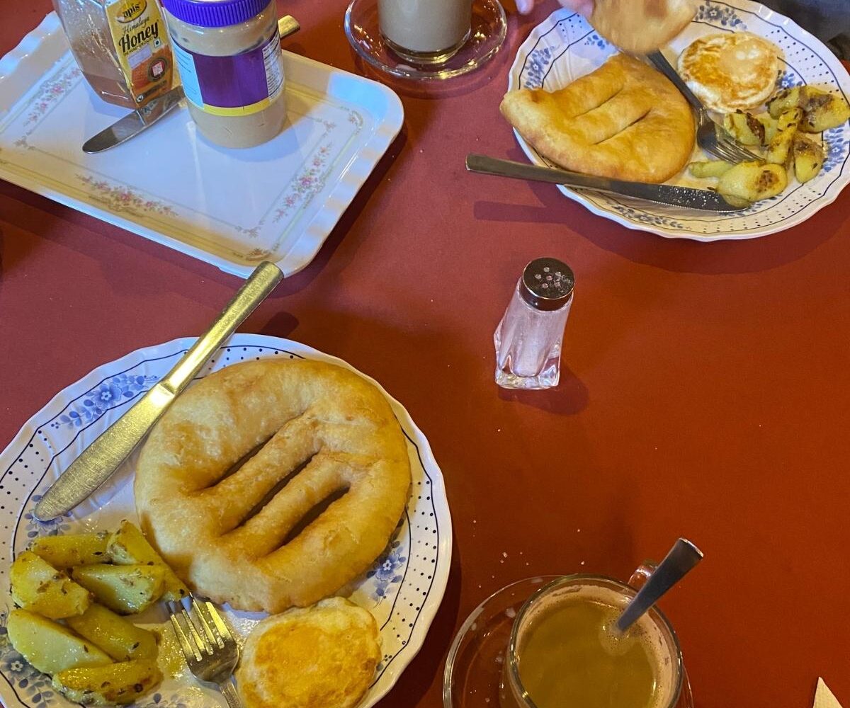 Breakfast in mountain